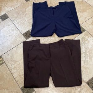 Two pair slacks, size 10long. Blue and brown